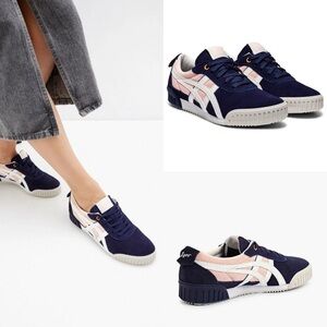 Onitsuka Tiger by Asics Womens Navy Pink White Delegation F Sneaker Size 11